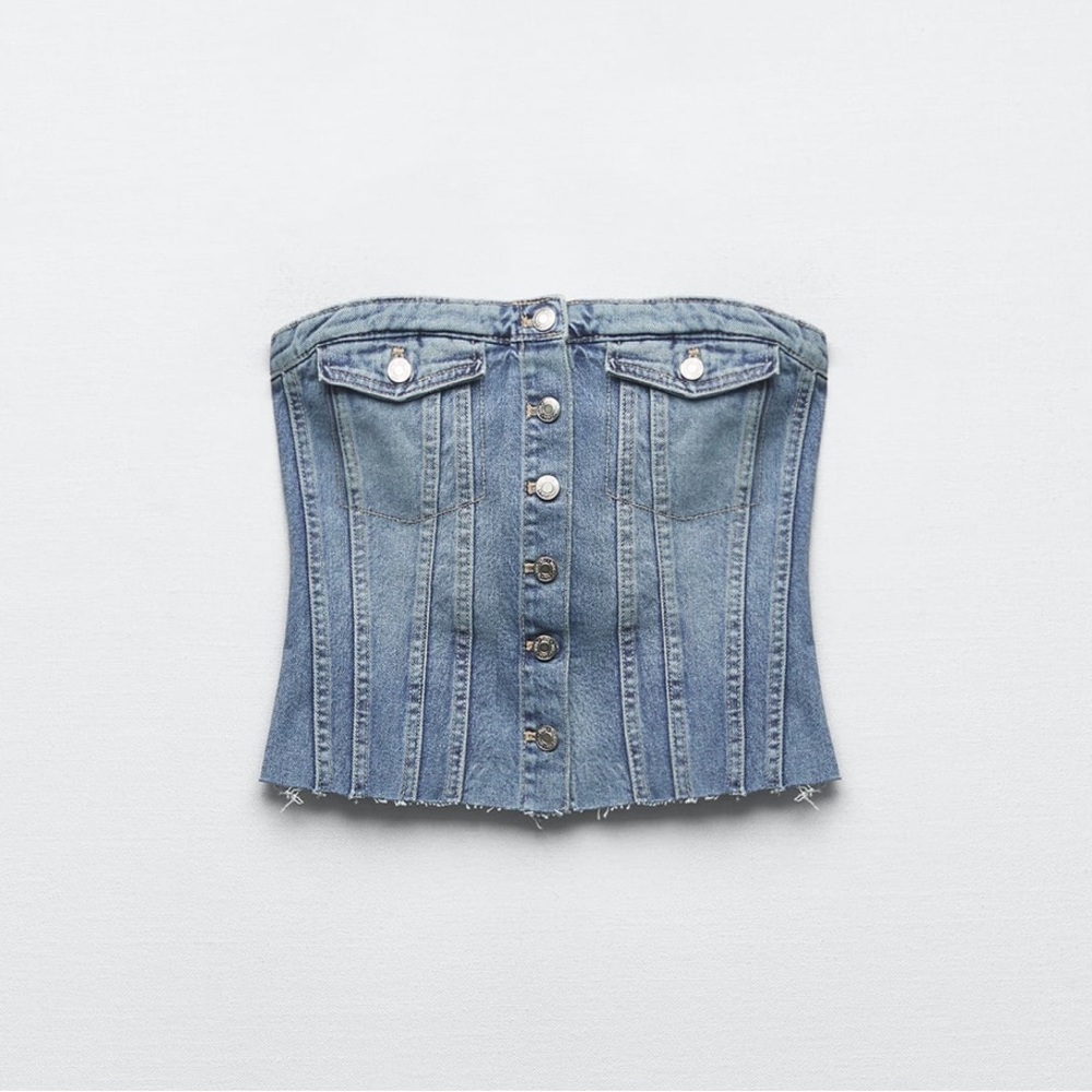 Corset Style Denim Top